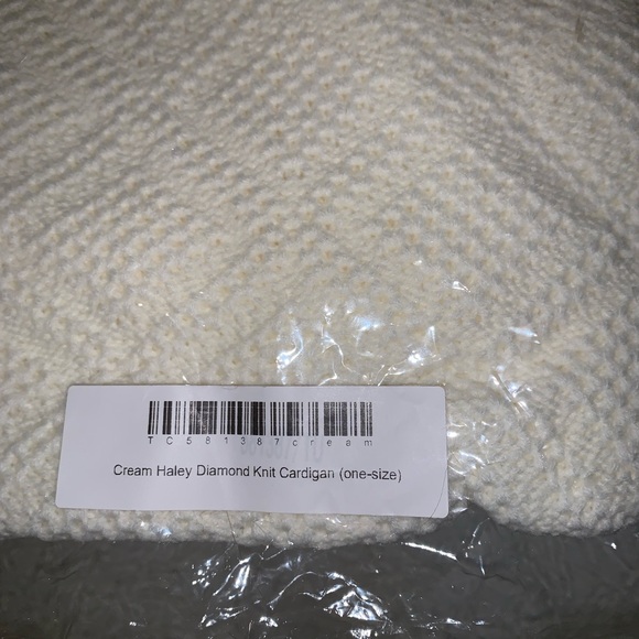 NWT JLUXLABEL Cream Haley Diamond Knit Cardigan - Picture 10 of 10